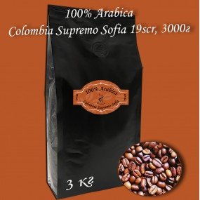 Кава зернова Arabica Colombia Supremo Sofia 19scr C.B. 3000г